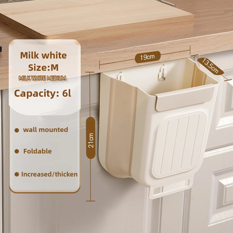 Foldable Hanging Kitchen Bin, Countertop & Cabinet Trash Can, Multi‑Room Waste Bin
