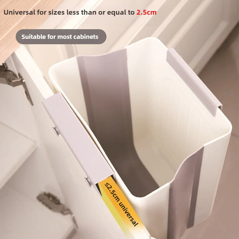 Foldable Hanging Kitchen Bin, Countertop & Cabinet Trash Can, Multi‑Room Waste Bin