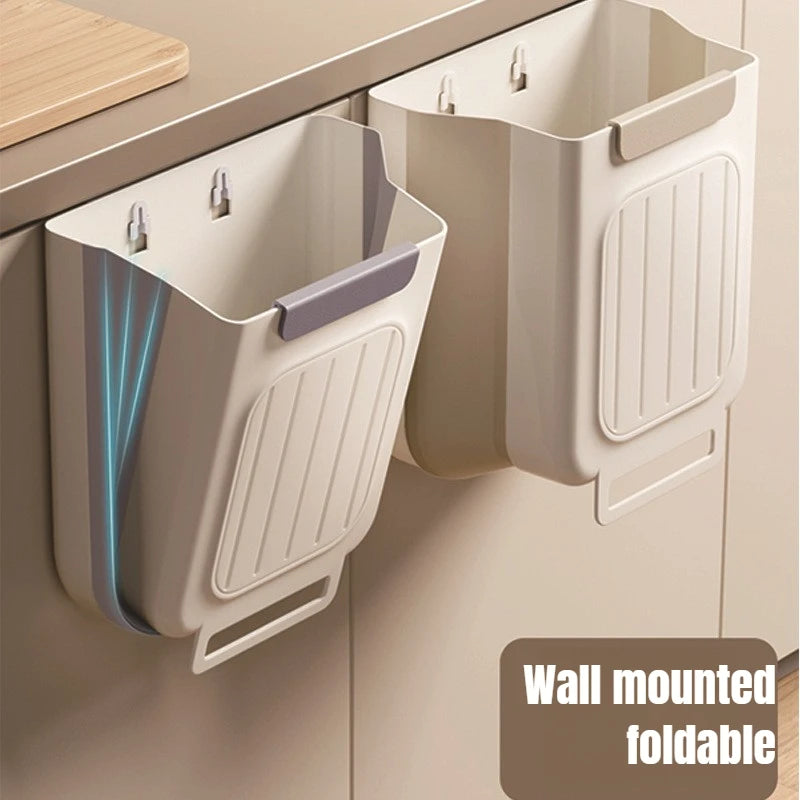 Foldable Hanging Kitchen Bin, Countertop & Cabinet Trash Can, Multi‑Room Waste Bin